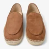 Espadrilles de ante de terciopelo con grabado de cigarro y cordones en color vid