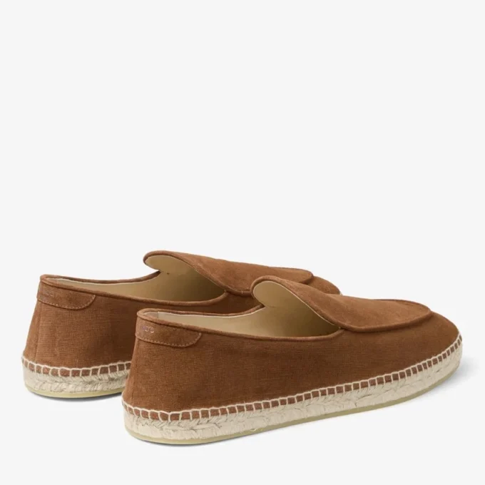 Espadrilles de ante de terciopelo con grabado de cigarro y cordones en color vid