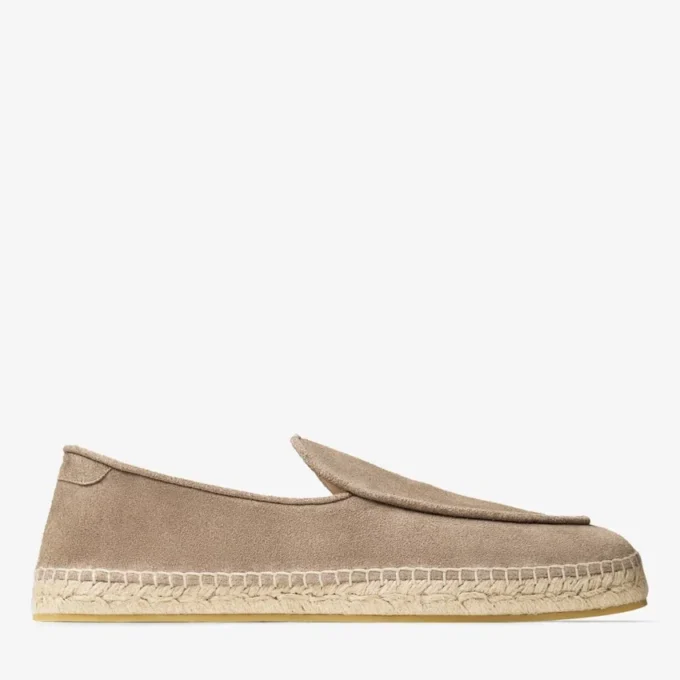 Espadrilles Shenton de ante de terciopelo color piedra Espadrilles Shenton de ante de terciopelo color piedra