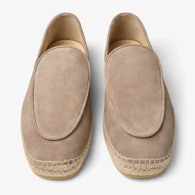 Espadrilles Shenton de ante de terciopelo color piedra Espadrilles Shenton de ante de terciopelo color piedra