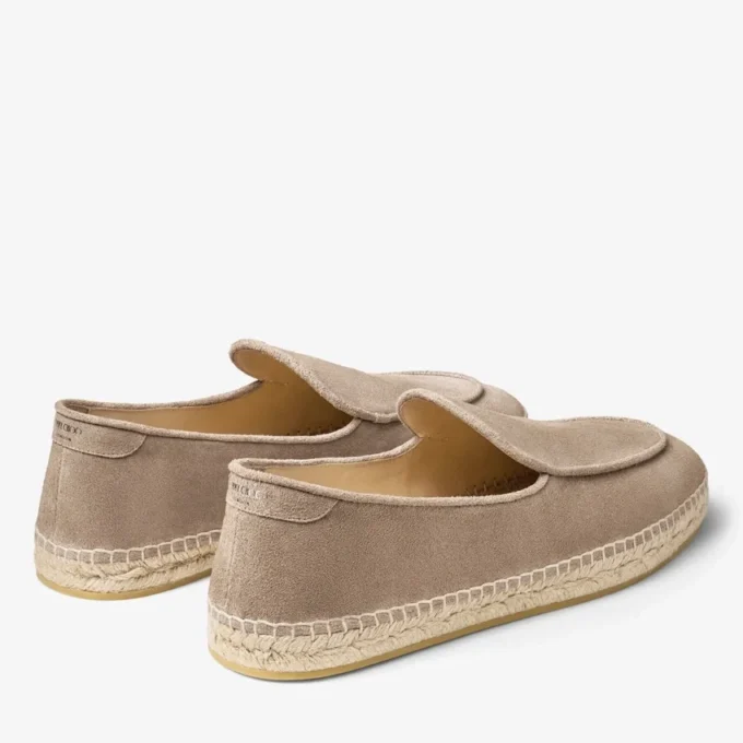 Espadrilles Shenton de ante de terciopelo color piedra Espadrilles Shenton de ante de terciopelo color piedra