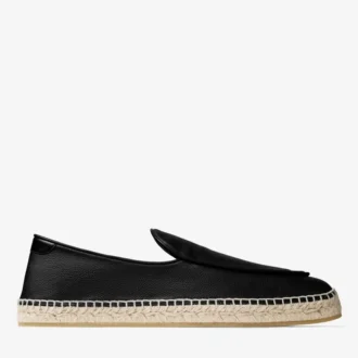 Espadrilles Shenton de cuero negro ablandado