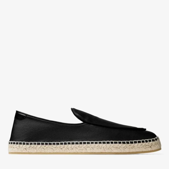 Espadrilles Shenton de cuero negro ablandado Espadrilles Shenton de cuero negro ablandado