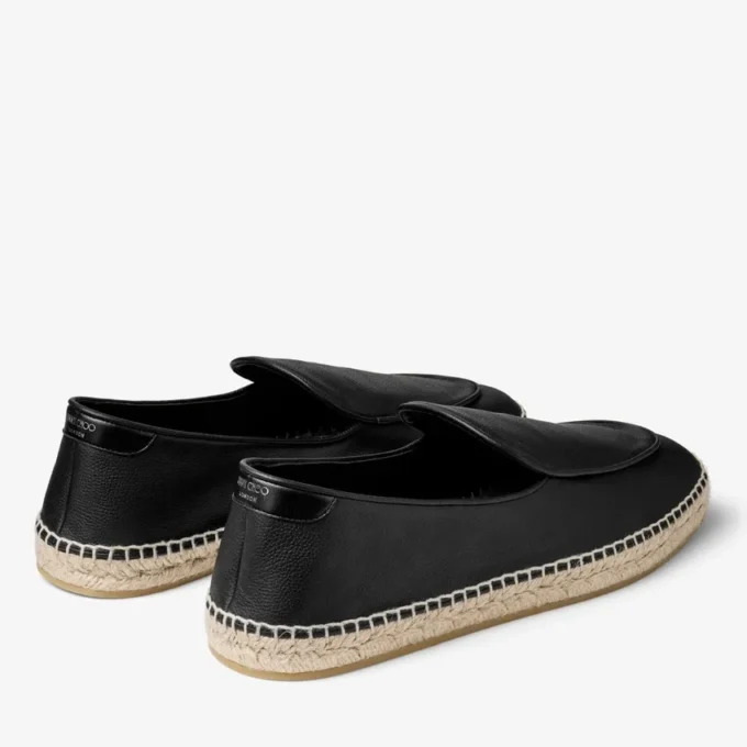 Espadrilles Shenton de cuero negro ablandado Espadrilles Shenton de cuero negro ablandado