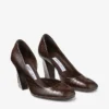 Farren 85 en piel con relieve de cocodrilo color chocolate Farren 85 en piel con relieve de cocodrilo color chocolate