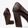 Farren 85 en piel con relieve de cocodrilo color chocolate Farren 85 en piel con relieve de cocodrilo color chocolate