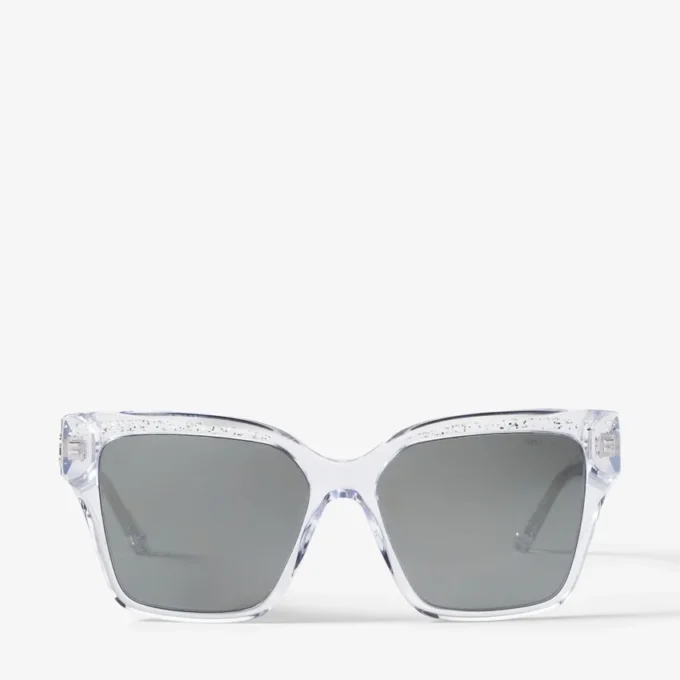 Gafas de sol cuadradas Giava con purpurina de cristal Gafas de sol cuadradas Giava con purpurina de cristal