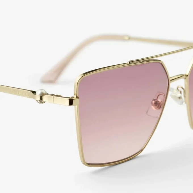 Gafas de sol cuadradas Joss en oro pálido Gafas de sol cuadradas Joss en oro pálido