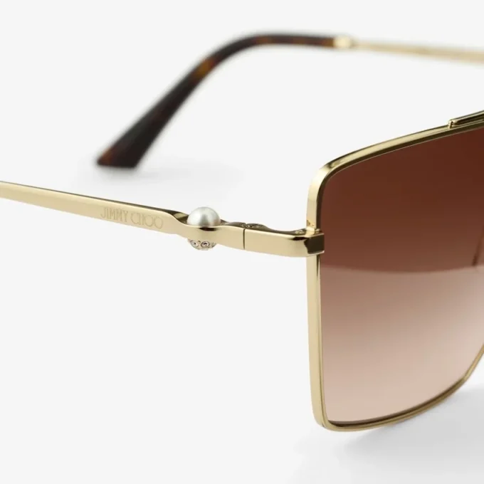 Gafas de sol cuadradas Joss en oro pálido Gafas de sol cuadradas Joss en oro pálido