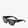 Gafas de sol de acetato negro y gris con forma de ojo de gato Gafas de sol de acetato negro y gris con forma de ojo de gato