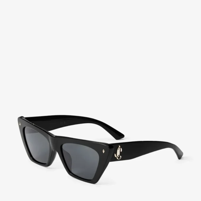 Gafas de sol de acetato negro y gris con forma de ojo de gato Gafas de sol de acetato negro y gris con forma de ojo de gato