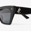 Gafas de sol de acetato negro y gris con forma de ojo de gato Gafas de sol de acetato negro y gris con forma de ojo de gato