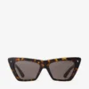 Gafas de sol de ojo de gato de acetato color habana y marrón oscuro Gafas de sol de ojo de gato de acetato color habana y marrón oscuro