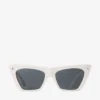 Gafas de sol de ojo de gato de acetato en color leche y gris Gafas de sol de ojo de gato de acetato en color leche y gris