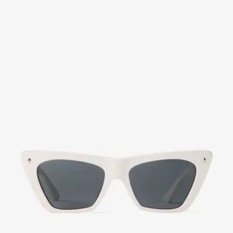 Gafas de sol de ojo de gato de acetato en color leche y gris