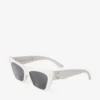 Gafas de sol de ojo de gato de acetato en color leche y gris Gafas de sol de ojo de gato de acetato en color leche y gris