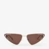 Gafas de sol de ojo de gato Kristal en oro pálido con cristales Gafas de sol de ojo de gato Kristal en oro pálido con cristales
