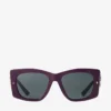 Gafas de sol Gabi con diseño de mariposa en acetato color ciruela y gris Gafas de sol Gabi con diseño de mariposa en acetato color ciruela y gris