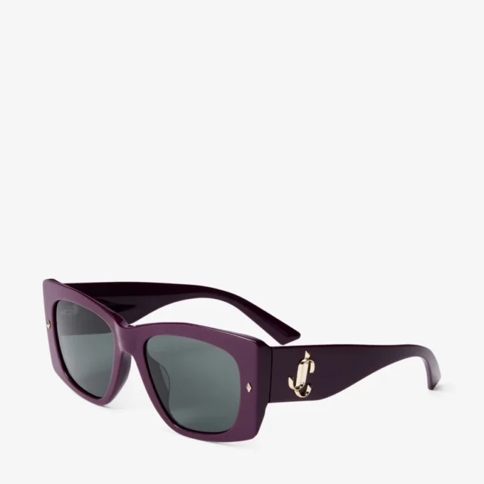 Gafas de sol Gabi con diseño de mariposa en acetato color ciruela y gris Gafas de sol Gabi con diseño de mariposa en acetato color ciruela y gris