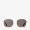 Gafas de sol metálicas Pantos Dune en oro pálido y marrón oscuro Gafas de sol metálicas Pantos Dune en oro pálido y marrón oscuro