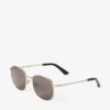 Gafas de sol metálicas Pantos Dune en oro pálido y marrón oscuro Gafas de sol metálicas Pantos Dune en oro pálido y marrón oscuro