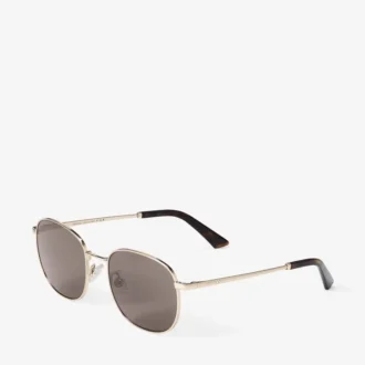 Gafas de sol metálicas Pantos Dune en oro pálido y marrón oscuro