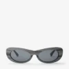 Gafas de sol ovaladas a rayas de Danny Black Gafas de sol ovaladas a rayas de Danny Black