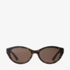 Gafas de sol ovaladas Benna de acetato color habana y marrón oscuro Gafas de sol ovaladas Benna de acetato color habana y marrón oscuro