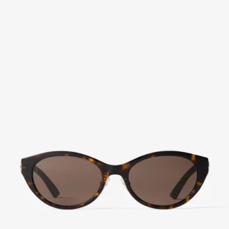 Gafas de sol ovaladas Benna de acetato color habana y marrón oscuro