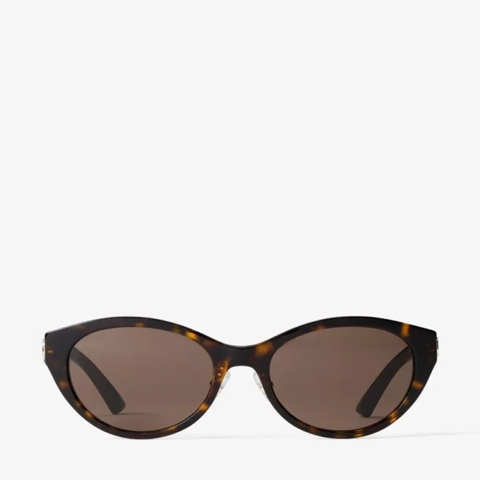 Gafas de sol ovaladas Benna de acetato color habana y marrón oscuro Gafas de sol ovaladas Benna de acetato color habana y marrón oscuro