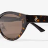 Gafas de sol ovaladas Benna de acetato color habana y marrón oscuro Gafas de sol ovaladas Benna de acetato color habana y marrón oscuro
