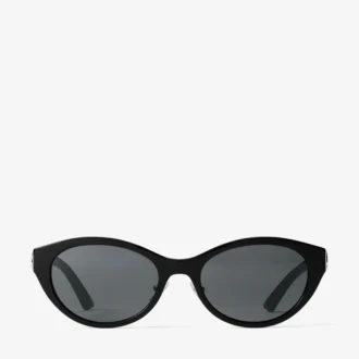 Gafas de sol ovaladas de acetato negro y gris de Benna