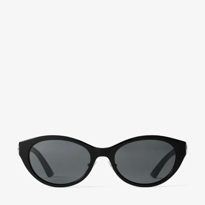Gafas de sol ovaladas de acetato negro y gris de Benna Gafas de sol ovaladas de acetato negro y gris de Benna