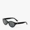 Gafas de sol ovaladas de acetato negro y gris de Benna Gafas de sol ovaladas de acetato negro y gris de Benna