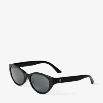 Gafas de sol ovaladas de acetato negro y gris de Benna
