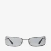 Gafas de sol rectangulares de metal en plata y gris Gafas de sol rectangulares de metal en plata y gris