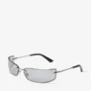 Gafas de sol rectangulares de metal en plata y gris Gafas de sol rectangulares de metal en plata y gris