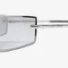 Gafas de sol rectangulares de metal en plata y gris Gafas de sol rectangulares de metal en plata y gris