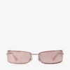 Gafas de sol rectangulares de metal en tonos oro pálido y rosa Gafas de sol rectangulares de metal en tonos oro pálido y rosa