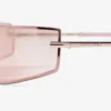 Gafas de sol rectangulares de metal en tonos oro pálido y rosa Gafas de sol rectangulares de metal en tonos oro pálido y rosa