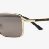 Gafas de sol rectangulares Gavin de metal en oro pálido y marrón oscuro Gafas de sol rectangulares Gavin de metal en oro pálido y marrón oscuro