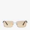 Gafas de sol rectangulares Gavin de metal plateado y amarillo claro Gafas de sol rectangulares Gavin de metal plateado y amarillo claro