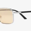 Gafas de sol rectangulares Gavin de metal plateado y amarillo claro Gafas de sol rectangulares Gavin de metal plateado y amarillo claro
