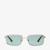 Gafas de sol rectangulares Gavin en metal dorado pálido y verde Gafas de sol rectangulares Gavin en metal dorado pálido y verde