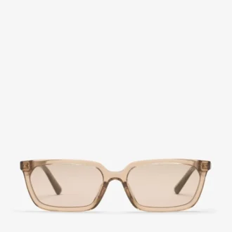 Gafas de sol rectangulares Josi transparentes en tono tostado