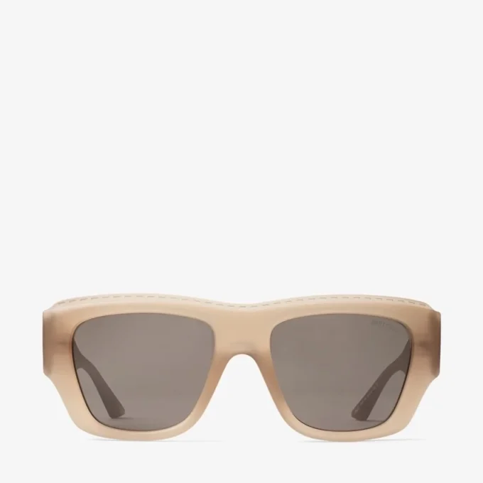 Gafas de sol rectangulares Yani en color tostado transparente mate Gafas de sol rectangulares Yani en color tostado transparente mate