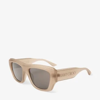 Gafas de sol rectangulares Yani en color tostado transparente mate