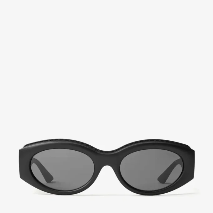 Gafas de sol Sue de montura ovalada en negro mate