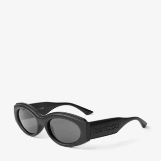 Gafas de sol Sue de montura ovalada en negro mate
