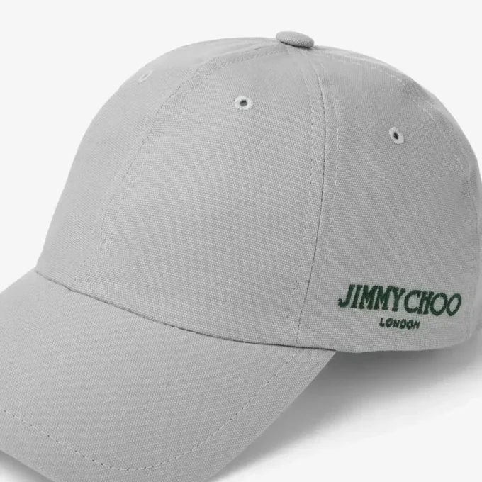 Gorra de béisbol de algodón gris y verde británico con el logotipo de jimmy choo Gorra de béisbol de algodón gris y verde británico con el logotipo de jimmy choo